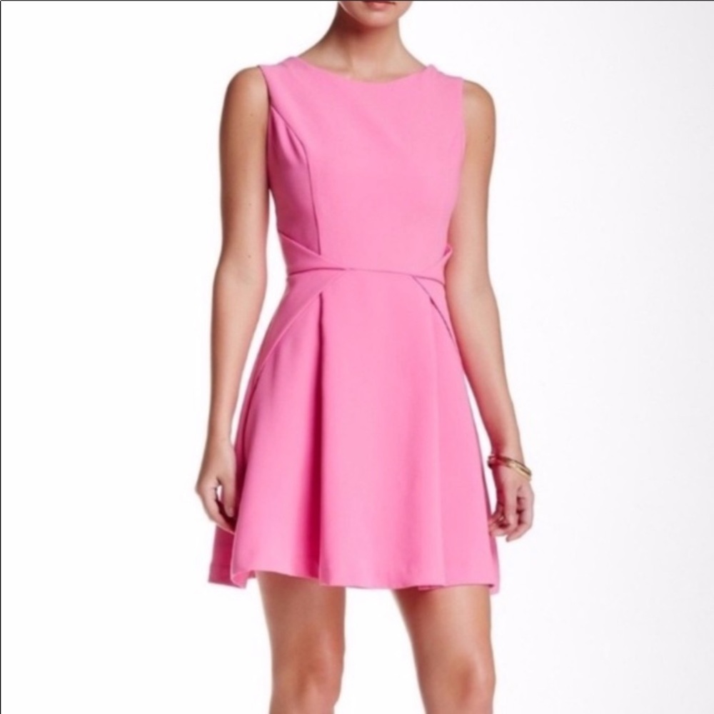 Adelyn Rae Pink Sleeveless Fit-and-Flare Mini Dress